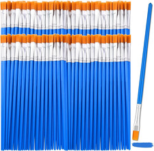 126 Pcs Flat Paint Brushes Set for Acrylic, Kids Art Crafts, Classroom Use