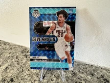 2024-25 Mosaic Jared McCain Rookie Give and Go Blue Fourecent #/30