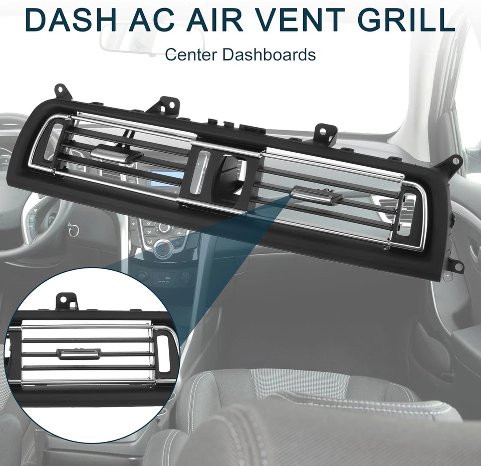 1 Pc Center Dash A/C Outlet Air Vent Panel Fit for BMW 528i 535d 535i 550i Black Foto 2 de 4