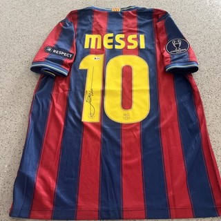 Lionel Messi Signed Barcelona UCL Shirt Beckett Authentication COA