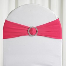 100 pcs SPANDEX Chair Sashes with Silver Round Buckle Brooches Party Decorations