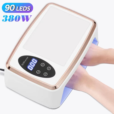 480W UV LED Lamp for Nails 108 Leds Nail Dryer with Red Light Whitening Mode Lar