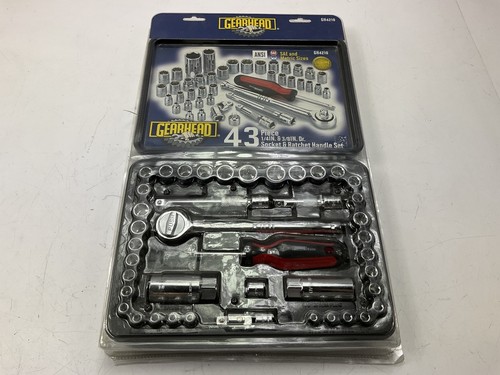 Gearhead GH4210 1/4"& 3/8" Drive Socket & Ratchet Handle Set, 43-Piece - Picture 1 of 5