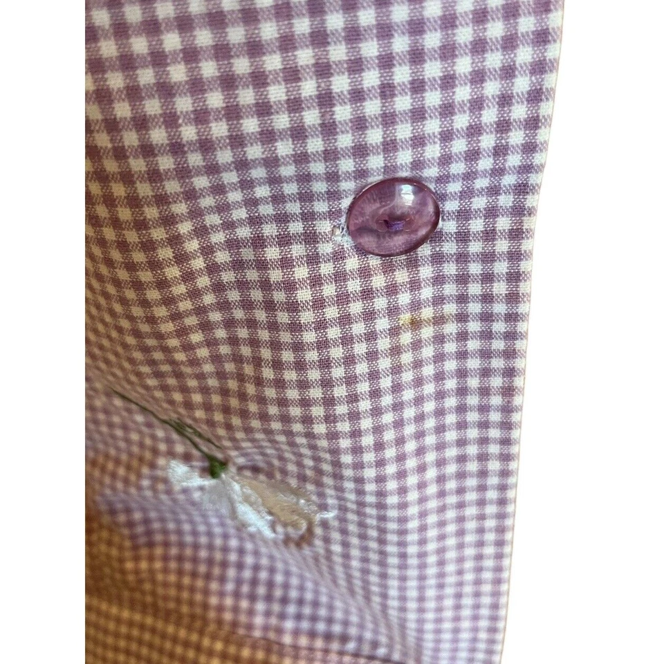 Chaqueta Quacker Factory Talla 1X Gingham Margaritas Púrpura Cuadros Bordada a Cuadros Foto 2 de 4