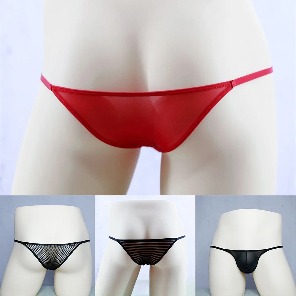 Bikini Uomo Lucido Slip Perizoma - Tanga Con Guaina, Nuovo Con Etichette, Materiale Elastico - 2