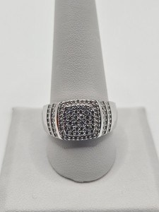 925 Sterling Silver Moissanite Men's Iced Out Ring Size 11 + Bonus  Earrings