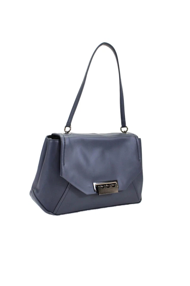 Bolso de hombro Zac Posen para mujer de cuero texturas forradas cierre correa azul marino OS Foto 2 de 4