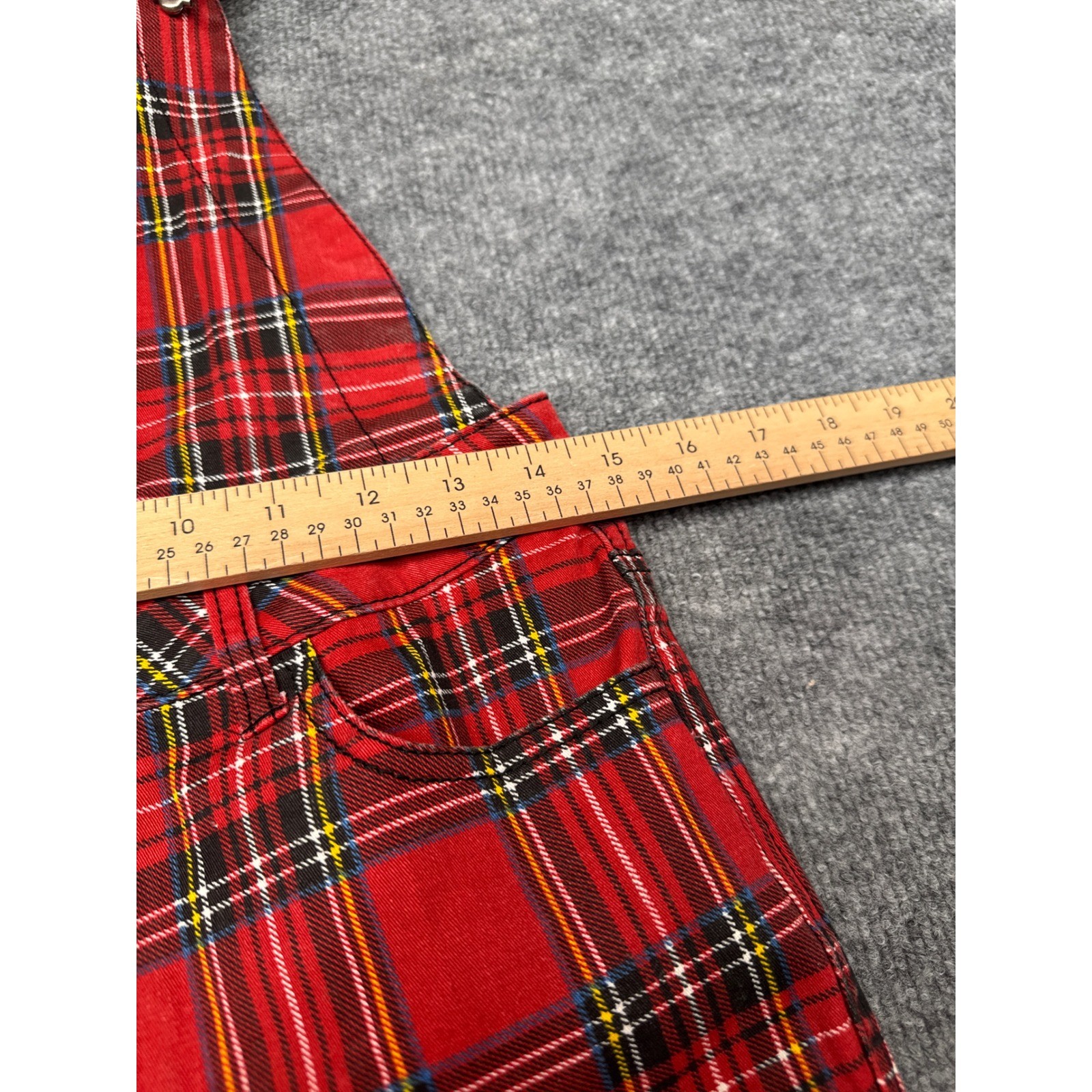 Y2K Tripp NYC Red Plaid Overalls 28/7| Vintage Daang Goodman Era, Very Rare image 7