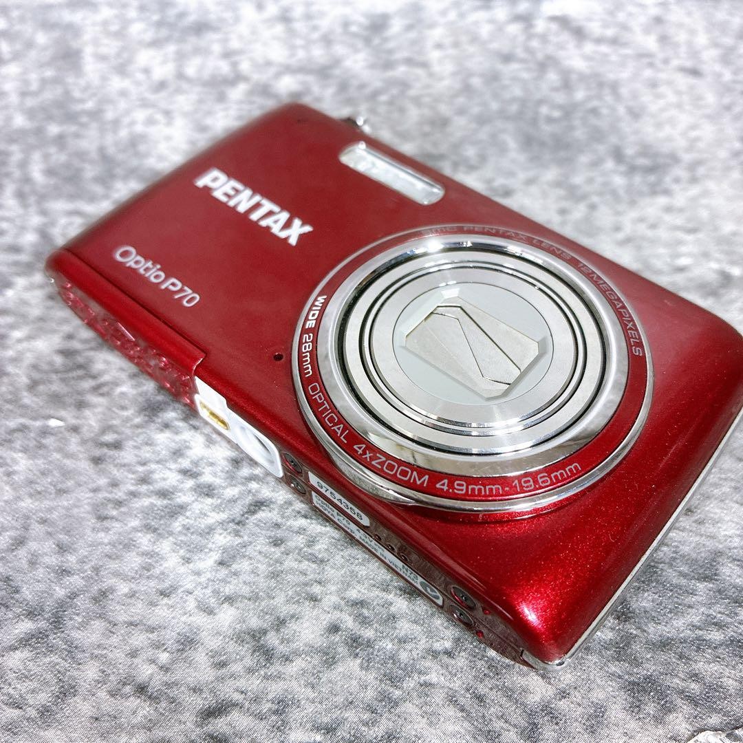 美品　PENTAX Optio P70 レッド　コンパクトデジタルカメラ レッド Pentax Optio P70 Digital Camera (Red) 17601 B&H Photo Video