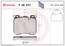 Jeu de plaquettes de frein avant BREMBO P 06 077 BMW X5 4.4 M