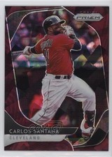2020 Panini Prizm Tier II Burgundy Cracked Ice 4/25 Carlos Santana #147 0yj6