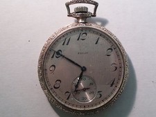 Vintage Elgin pocket watch, needs full overhaul, 14K gf WHITE, 15 jewels, fix cr