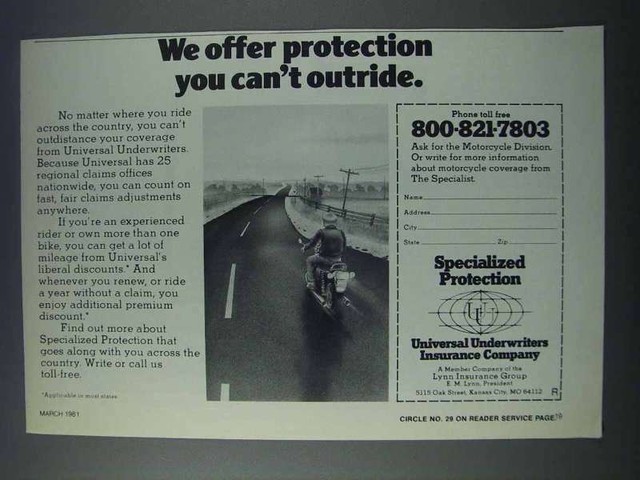 1981 Universal Underwriters Insurance Company Ad eBay 1981 Universal Underwriters Insurance Company Ad eBay