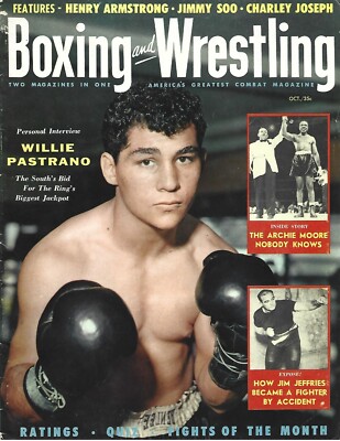 OCTOBER 1956 BOXING & WRESTLING MAGAZINE WILLIS PASTRANO ARCHIE MOORE ...