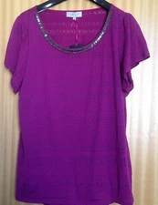 Ladies sz 18 Per Una Stunning 2 Piece BRT Violet Top with Camisole BNWT