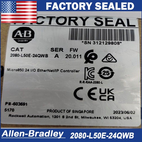 2080L50E24QWB Allen-Bradley 2080-L50E-24QWB Micro850 24 I/O EtherNet Controller