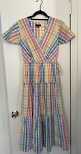 J. Crew Size 00 Plaid Seersucker Dress New
