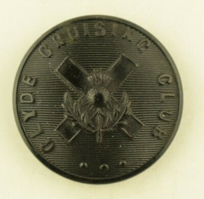 1890s-1910 Clyde Cruising Club Scottish Yacht Horn Uniform Button Original B8