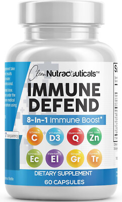Apoyo de defensa inmune 8 en 1 con zinc, quercetina, vitamina C, D3 y saúco