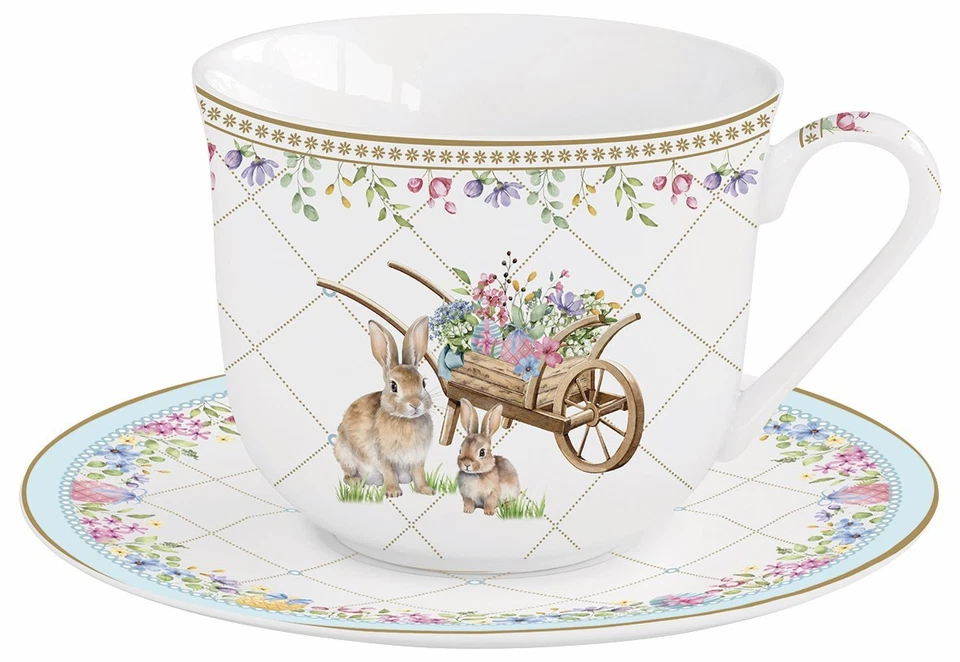 Easy Life SPBL1182 - Spring Bloom Tasse m. Untertasse, 370 ml