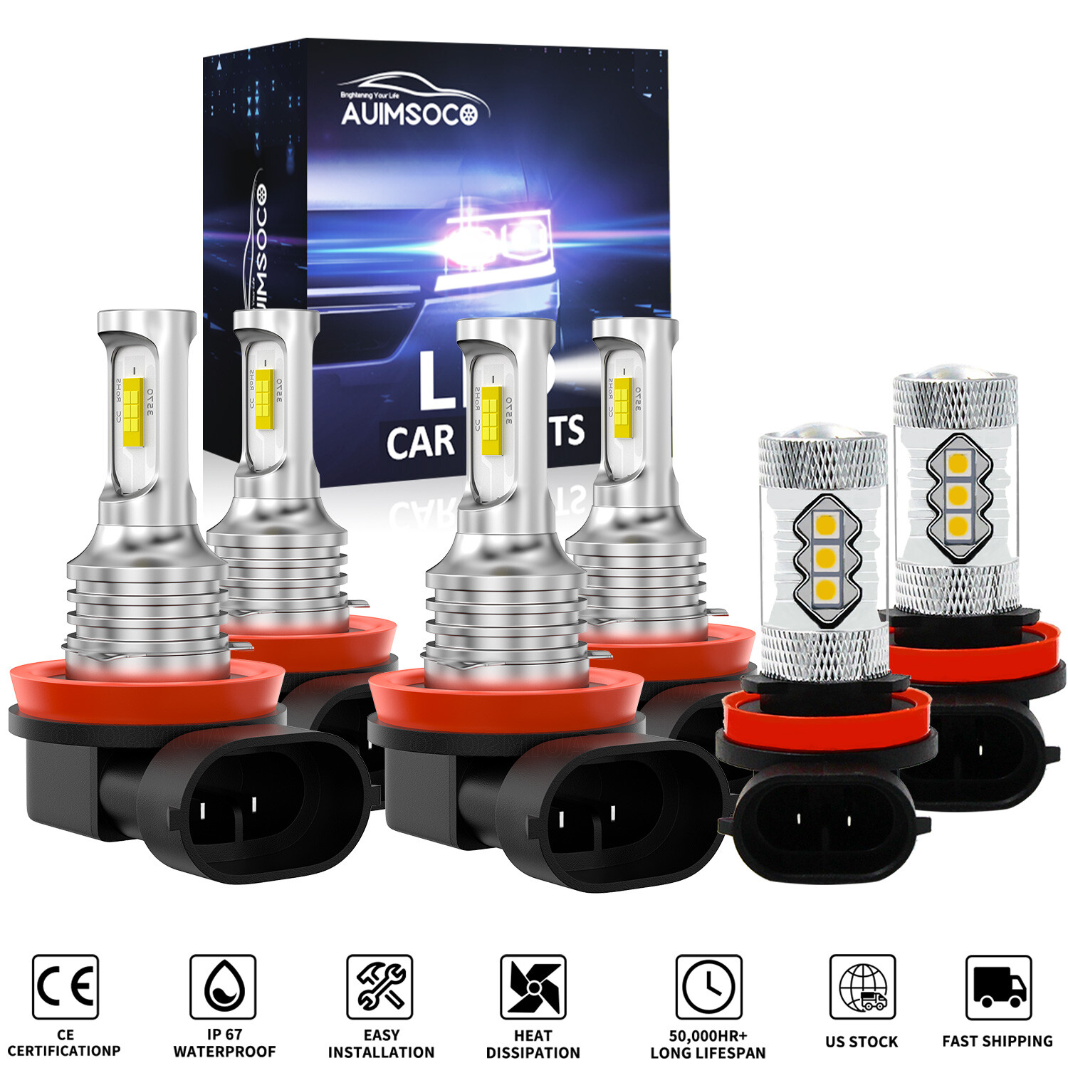 2013-2019 Nissan Sentra LED Headlight & Fog Light Bulb Combo - Bright White