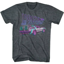 Back to The Future Neon Accent Delorean Men's T Shirt