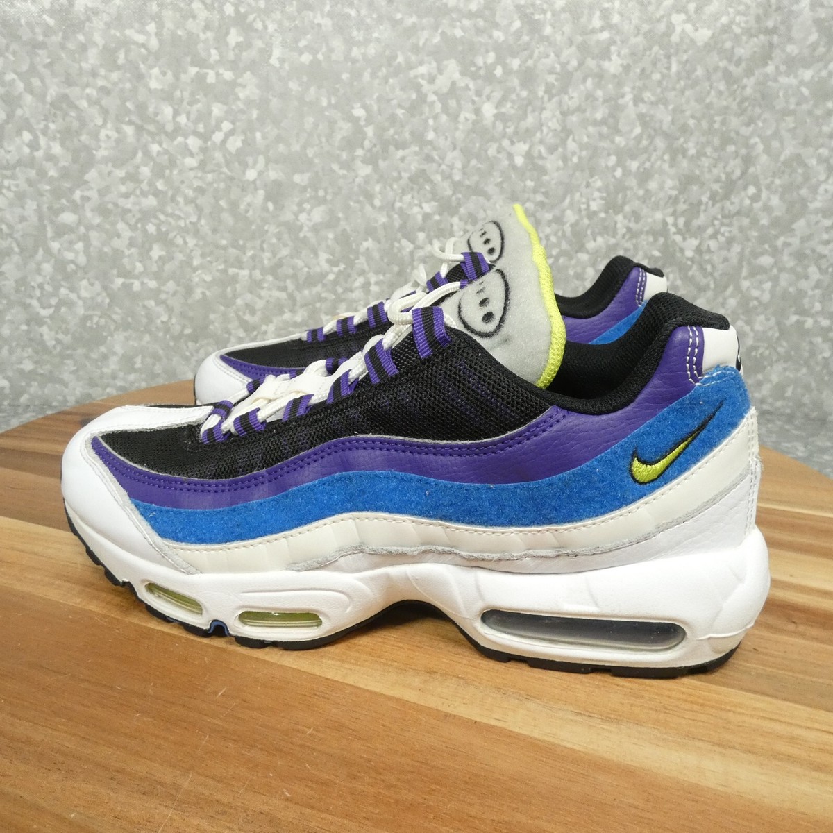 Nike Air Max 95 Kaomoji Men\'s Shoes Size 11.5 White Black Blue Cyber Running Gym Nike Air Max 95 Kaomoji Sneaker Mens 9.5 | Mercari main image 4