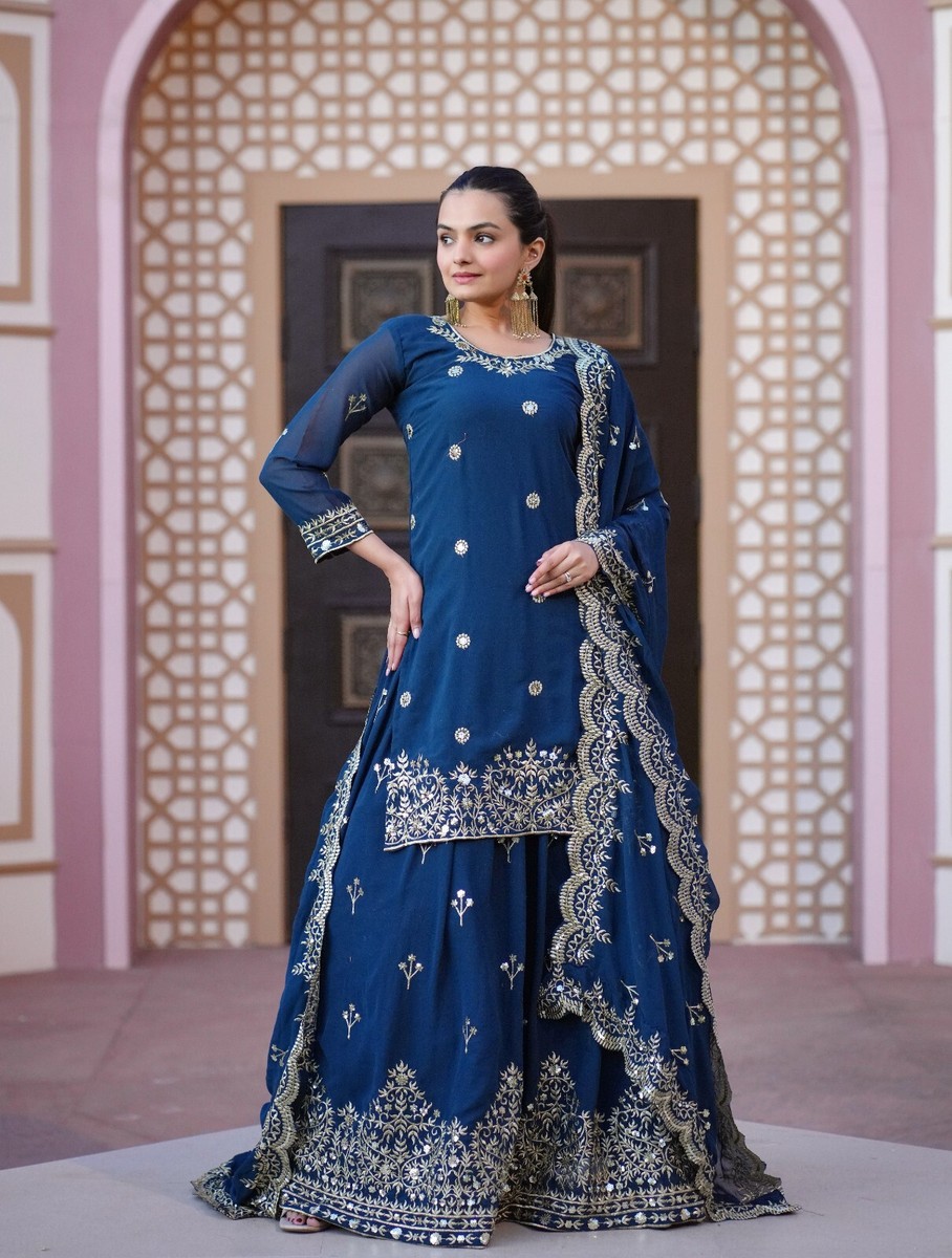 party sharara dress Salwar Kameez Sharara Designs 2019 Party Wear Black Color Party Wear Sharara Dress For Women