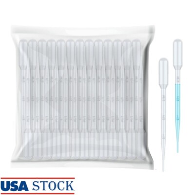 20Pcs 3mL Plastic Transfer Pipettes Calibrated Dropper Experiments DIY Art New