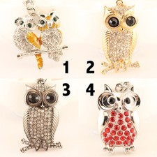 Owl Bird Animal Fashion Keychain Rhinestone Crystal Charm Cute Gift 255-257,259