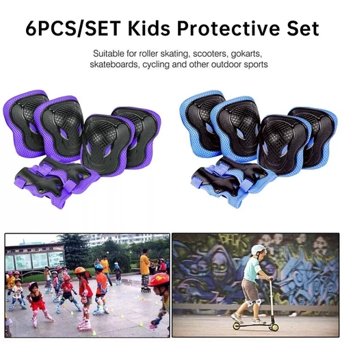 6Stk Schutzausrüstung Set Protektoren Kinder Knieschoner Schoner Inline Skates!! - Bild 34 von 49