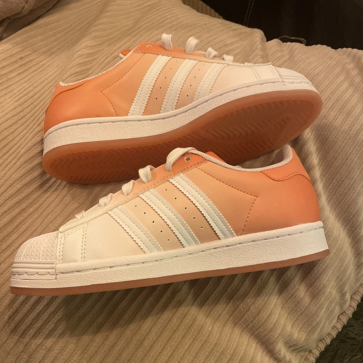 peach adidas superstars