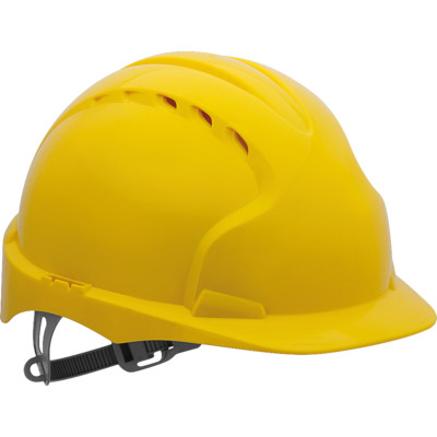 Schutzhelm Bauhelm Helm HDPE-Kunststoff Top Qualität JSP Gelb Gr. 53 - 64cm NEU