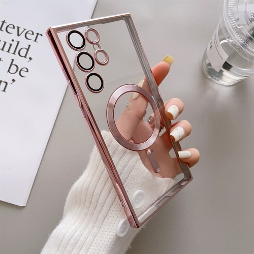 Clear TPU Case Lens Glass MagSafe Magnetic Charging fo Samsung S24 S23 S22 S21 - Picture 26 of 33