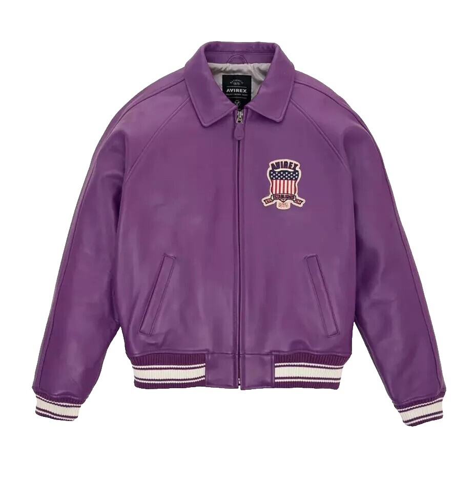 Purple Leather Jacket Mens