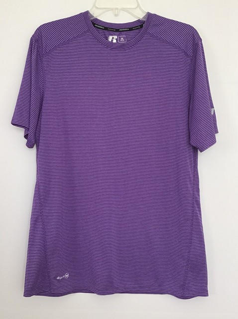 Russell Dri-Power 360 Menâs Purple Striped Training Fit T-Shirt Size Medium | eBay