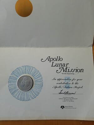 Apollo Lunar Mission Coin And Folder -  North American Rockwell Contribution