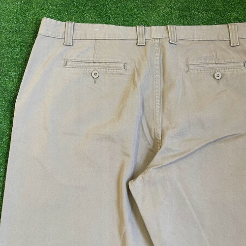 Custer Men's Flat Front Straight Leg Oxford Gray Chino Khaki Pants Size 40 - Picture 9 of 9