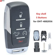 Smart Remote Key Case Shell Fob 5 Button Truck for 2019 2020 Ram 1500 LongHorn