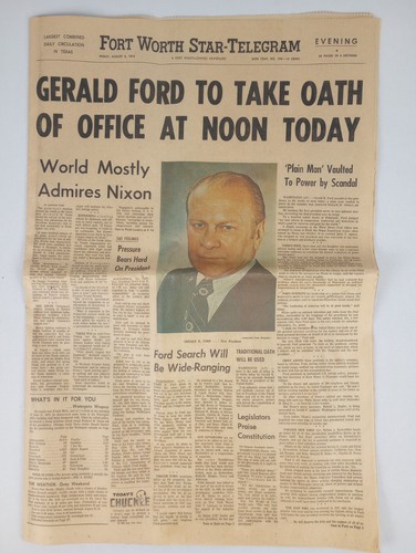 Richard Nixon Resigns Watergate Dallas Fort Worth Texas Newspapers 1974 - 第 2/6 張圖片