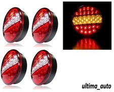 4x Luces traseras indicadoras de freno LED para hamburguesa 12v/24v remolque redondo furgoneta coche