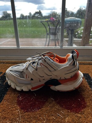 Size 7 - BALENCIAGA White and Orange Track Sneakers | eBay