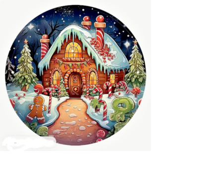 Rare CHRISTMAS SNOW GINGERBREAD HOUSE Pendant 925 Sterling Silver 18'' Necklace