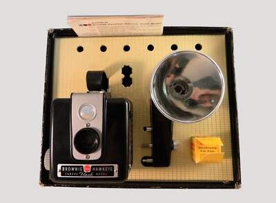 Vintage 1965 Kodak Brownie Hawkeye Camera Flash Model With Box