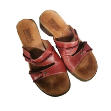 Timberland Smart  Burgundy Leather Clog Sandals Size 8.5M Comfort System