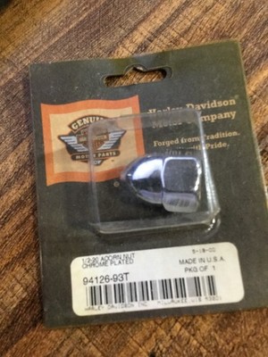 OEM Harley-Davidson Chrome Acorn Nut 1/2 Inch 20 Single 94126-93T
