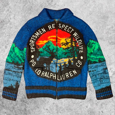 Polo Ralph Lauren Sportsmen Respect Wildlife Full-Zip Graphic Knit Sweater