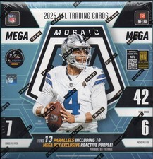 2025 Panini Mosaic Football Factory Sealed Mega Box 42 Total Cards