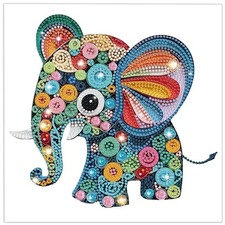 Diamond Art Kits for Adults, Elephant Special Shape Diamond Painting Kit, Easy D