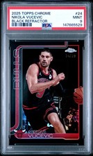 2025 TOPPS CHROME BLACK REFRACTOR #24 NIKOLA VUCEVIC 10/10 PSA 9